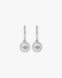 Lume Lab Round Huggie Earrings with 1.00 Carat TW of Laboratory-Grown Diamonds in 10kt White Gold