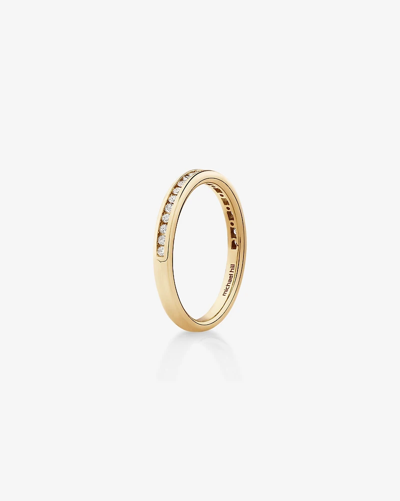 Alliance en or jaune 14 K avec diamants totalisant 0,20 ct