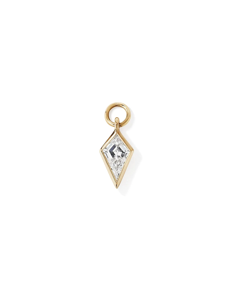 Kite Cut Earring Charm with 0.33 Carat TW of Laboratory-Grown Diamond in 10kt Yellow Gold