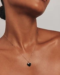 Collier pendentif cœur avec breloque en diamant en or jaune 10kt
