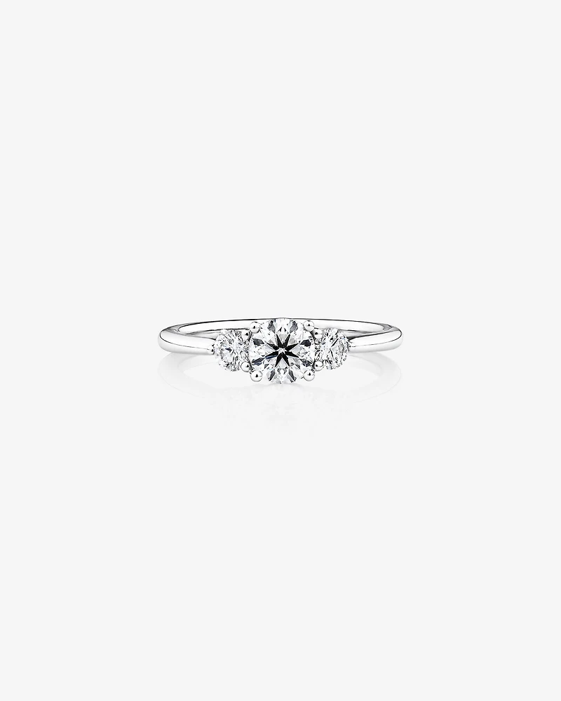 Bague de Fiançailles Trois Pierres Sir Michael Hill Designer avec 0,90 Carat TW de Diamants en Or Blanc 18kt