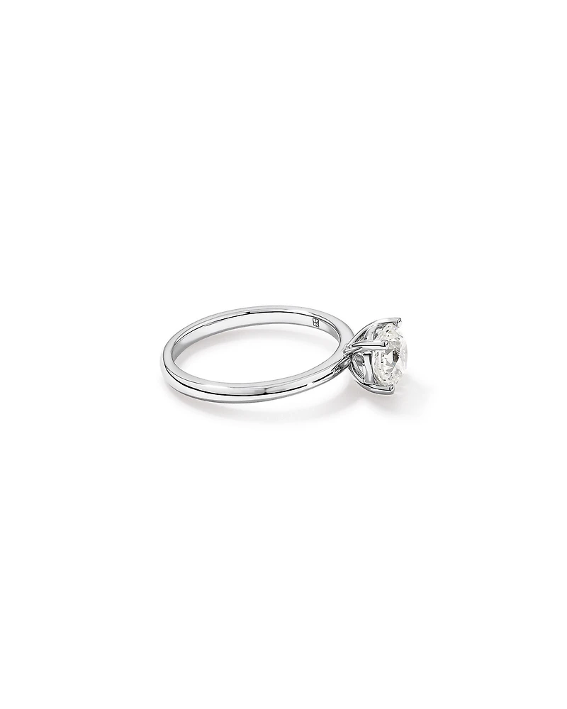 Bague Solitaire avec Diamant Rond Brillant de 1,00 Carat TW en Or Blanc 18 kt
