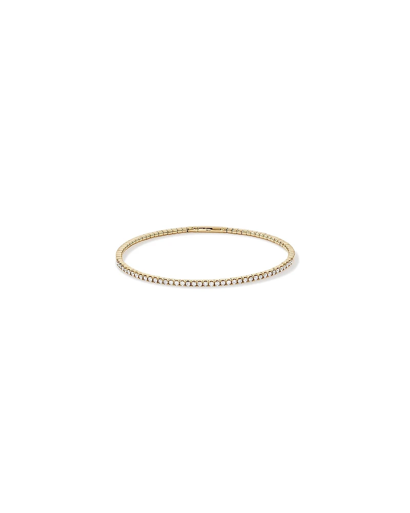 Bracelet Jonc Flex Rangée de Diamant de 0,68 Carat TW en Or Jaune 10kt