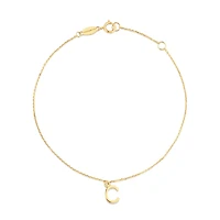 19cm (7.5") C Initial Bracelet in 10kt Yellow Gold