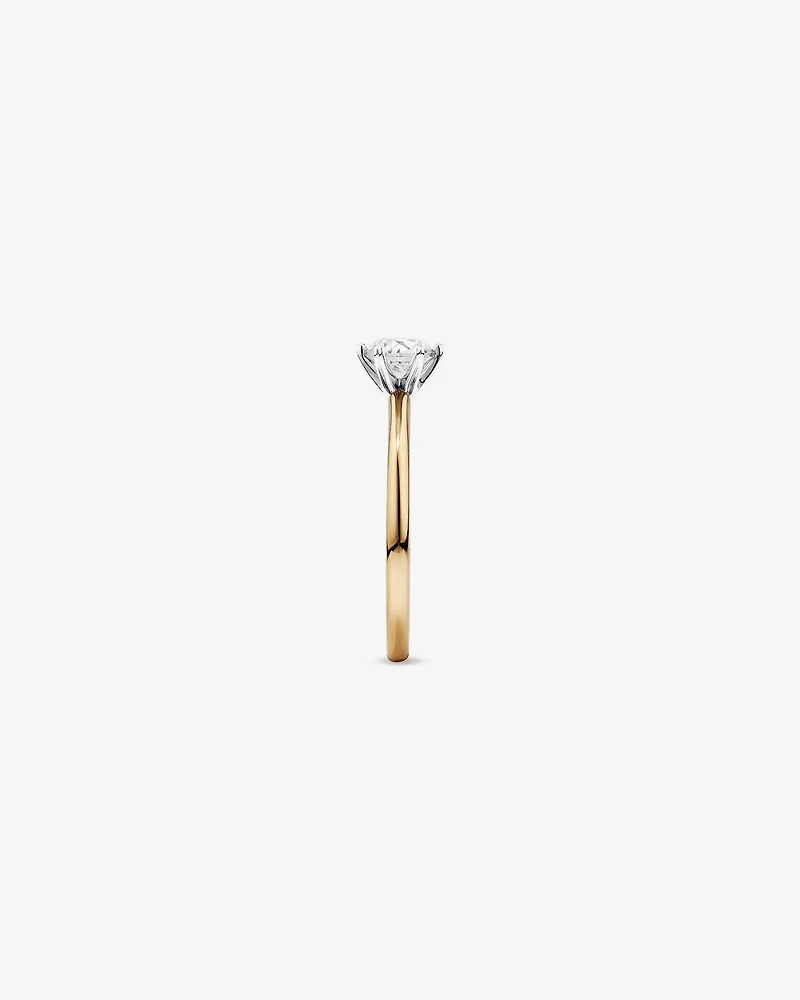 Bague de fiançailles Solitaire de Michael Hill en or jaune et blanc 18 K avec diamants du Code of Origin de De Beers totalisant 0,70 ct