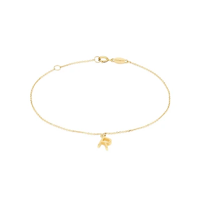 19cm (7.5") R Initial Bracelet in 10kt Yellow Gold