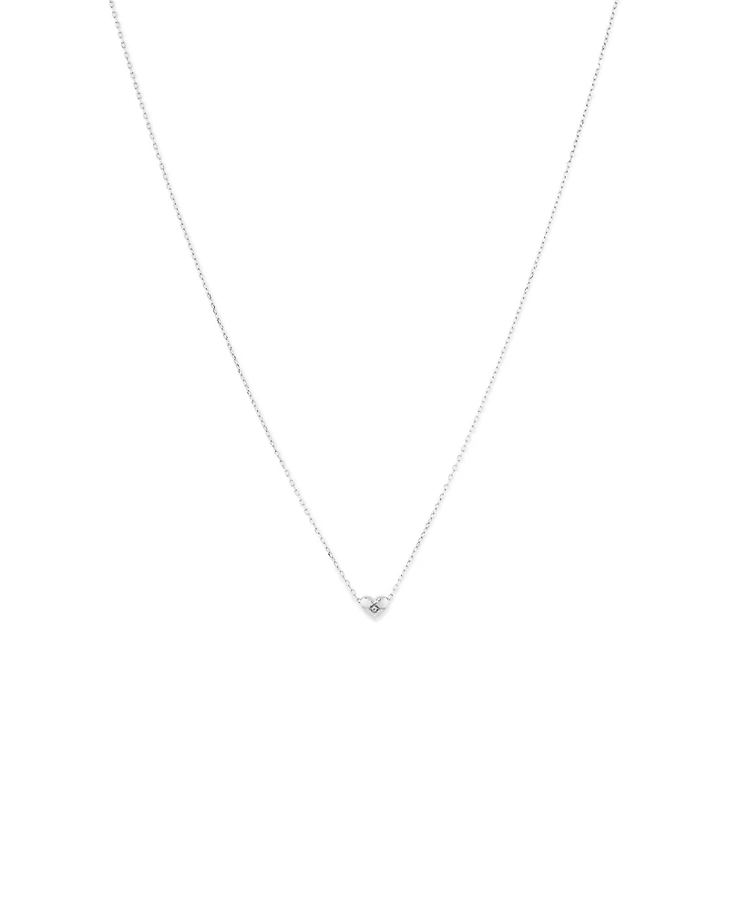 Mini Heart Necklace with .004TW of Diamonds in Silver