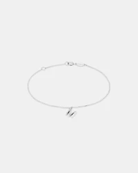 19cm (7.5") M Initial Bracelet in Sterling Silver
