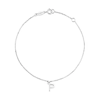 Bracelet à initiale « P » en argent