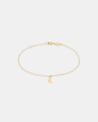 Collier à pendentif initiale L en or jaune 10 K