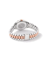 Women's 0.60 Carat TW Diamond Bezel Watch in Rose Tone Stainless Steel.