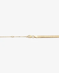 Adjustable 43-48cm (16-18") 3mm-3.5mm Width Herringbone Snake Chain In 10kt Yellow Gold