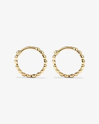 13.5mm Beaded Huggie Earrings in 10kt Yellow Gold