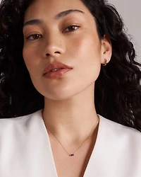 Collier avec Saphir Synthétique Marquise Est-Ouest en Or Jaune 10 carats