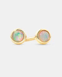 Boutons d'oreilles en or 10 K avec opale
