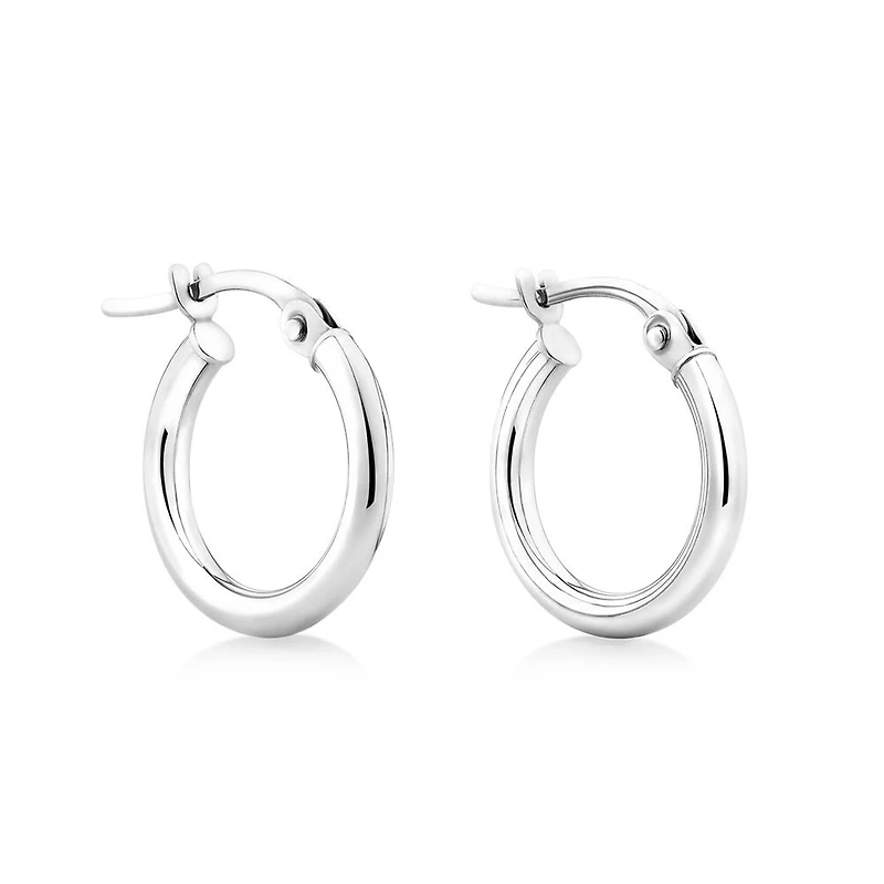 Anneaux de 14 mm en or blanc 10 K