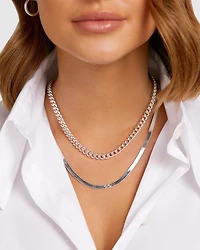 Chaîne à chevrons en argent sterling de 50 cm, largeur de 4,5 à 5 mm