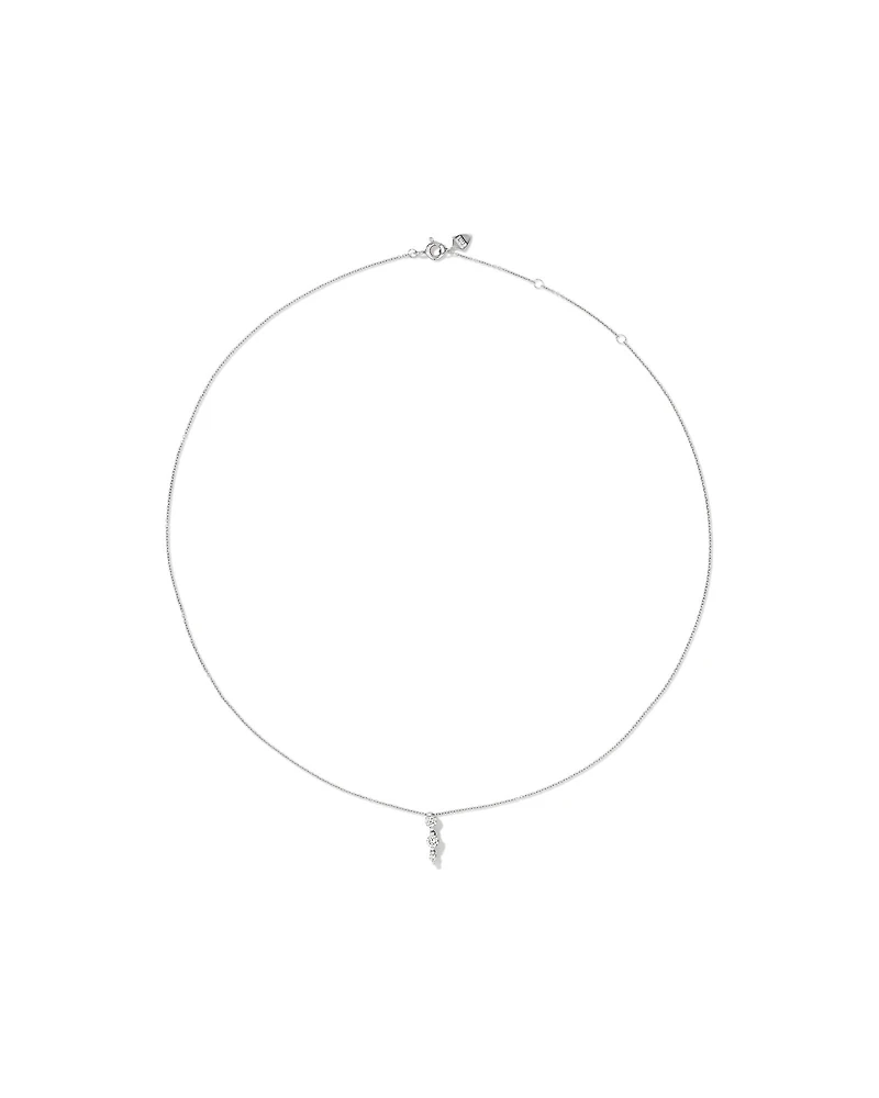 Graduated Drop Necklace with 0.28 Carat TW of Diamonds in 18kt White Gold