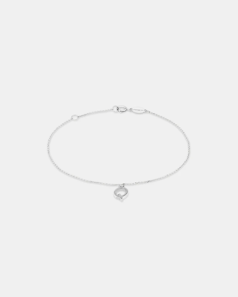 19cm (7.5") Q Initial Bracelet in Sterling Silver