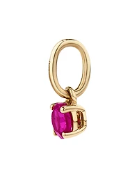 Pendentif en Or Jaune 10kt avec Rubis Rouge Créé en Forme Ronde