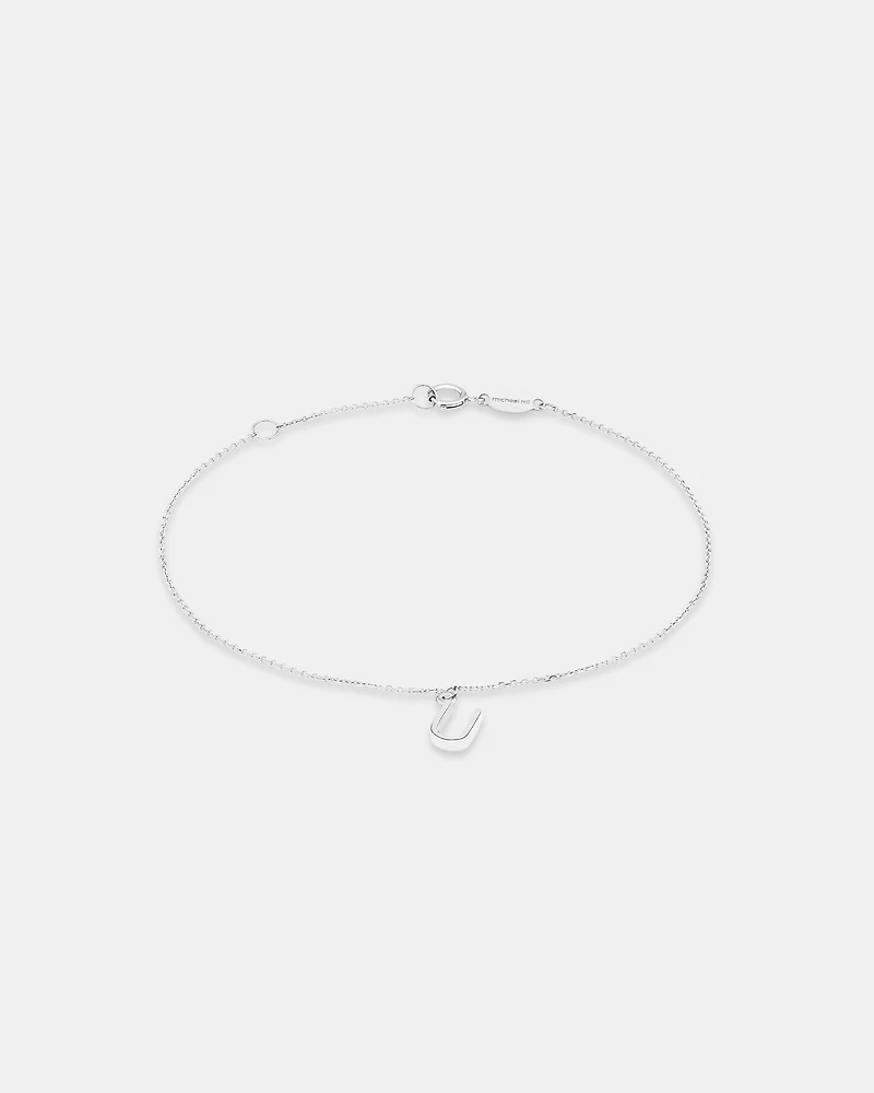 Bracelet à initiale « U » en argent