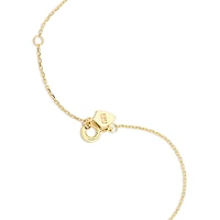 Mini collier solitaire en diamant en or jaune 10kt