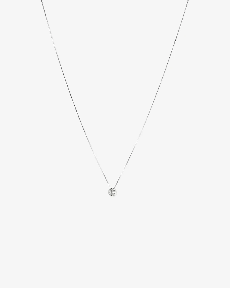 Pendentif grappe ronde en diamant en or blanc 10kt