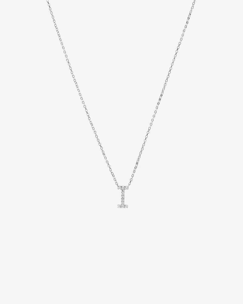 I Initial Necklace with 0.10 Carat TW of Diamonds in 10kt White Gold