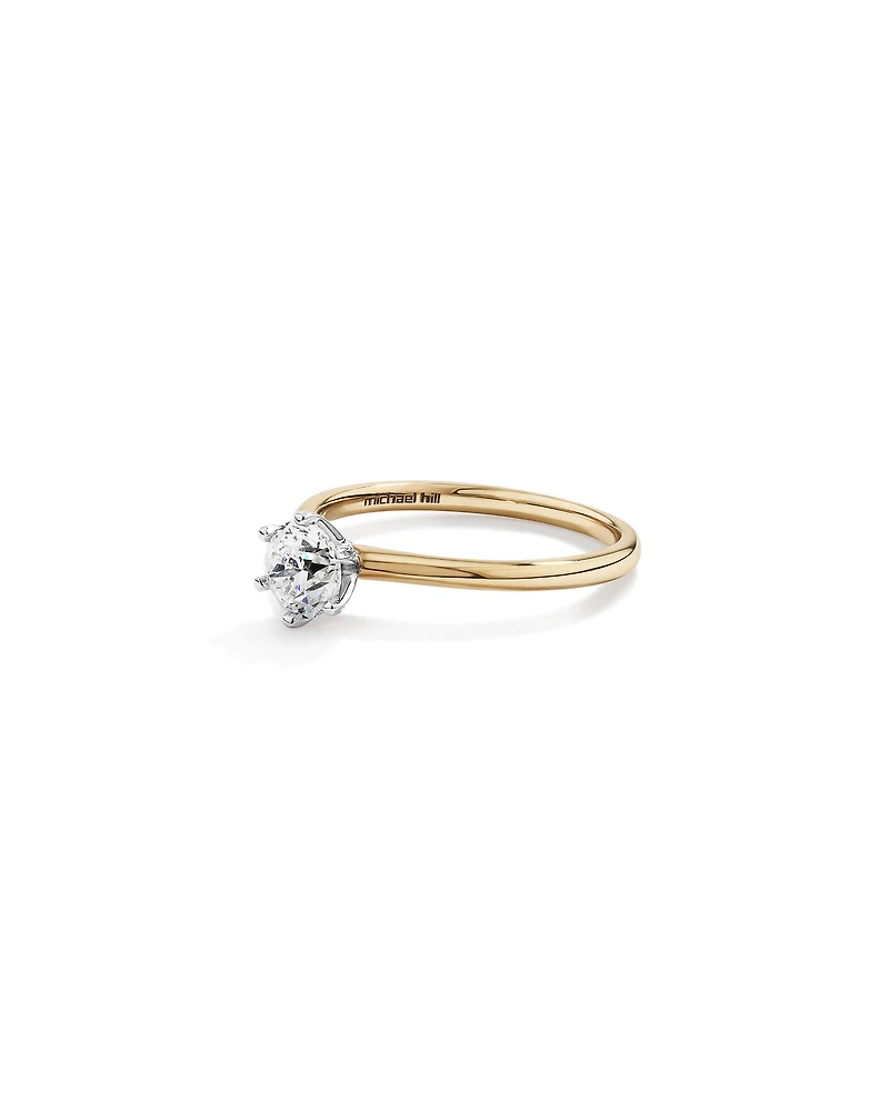 Bague de fiançailles Solitaire de Michael Hill en or jaune et blanc 18 K avec diamants du Code of Origin de De Beers totalisant 0,70 ct