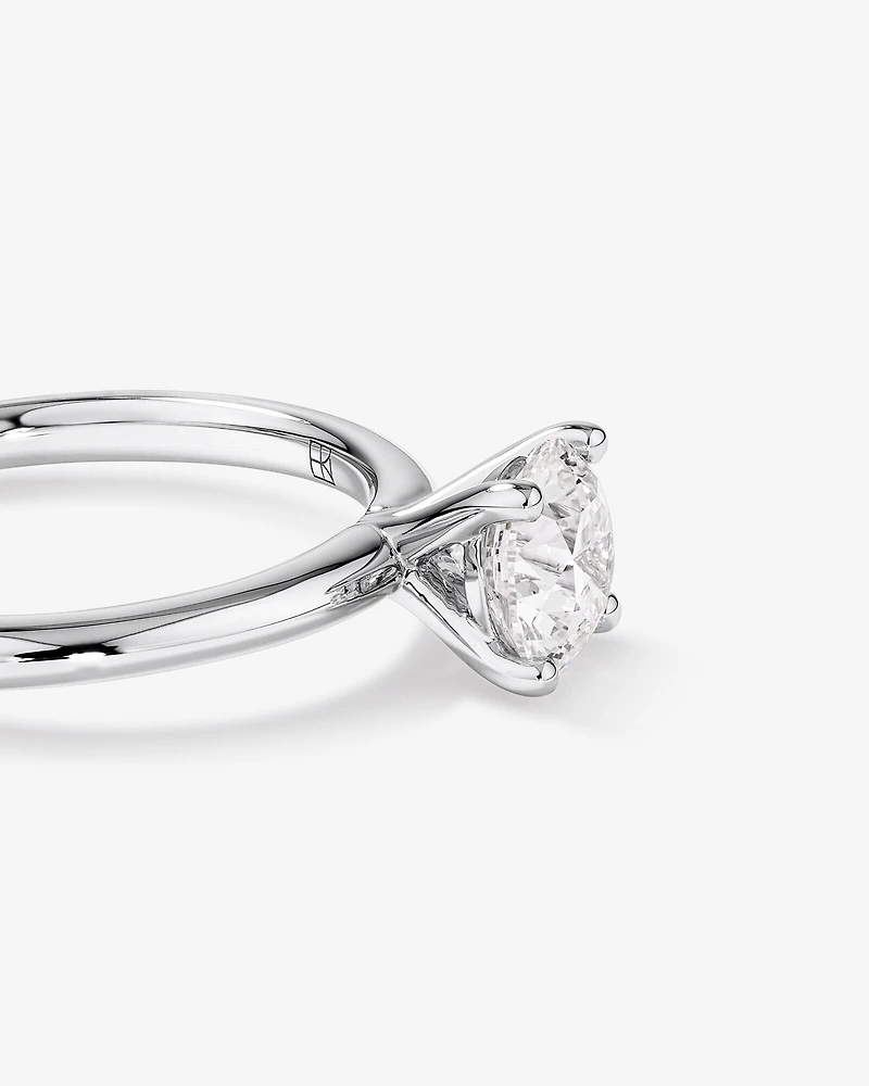 Carat TW Round Brilliant Laboratory-Grown Diamond Solitaire Engagement Ring in 14kt Gold