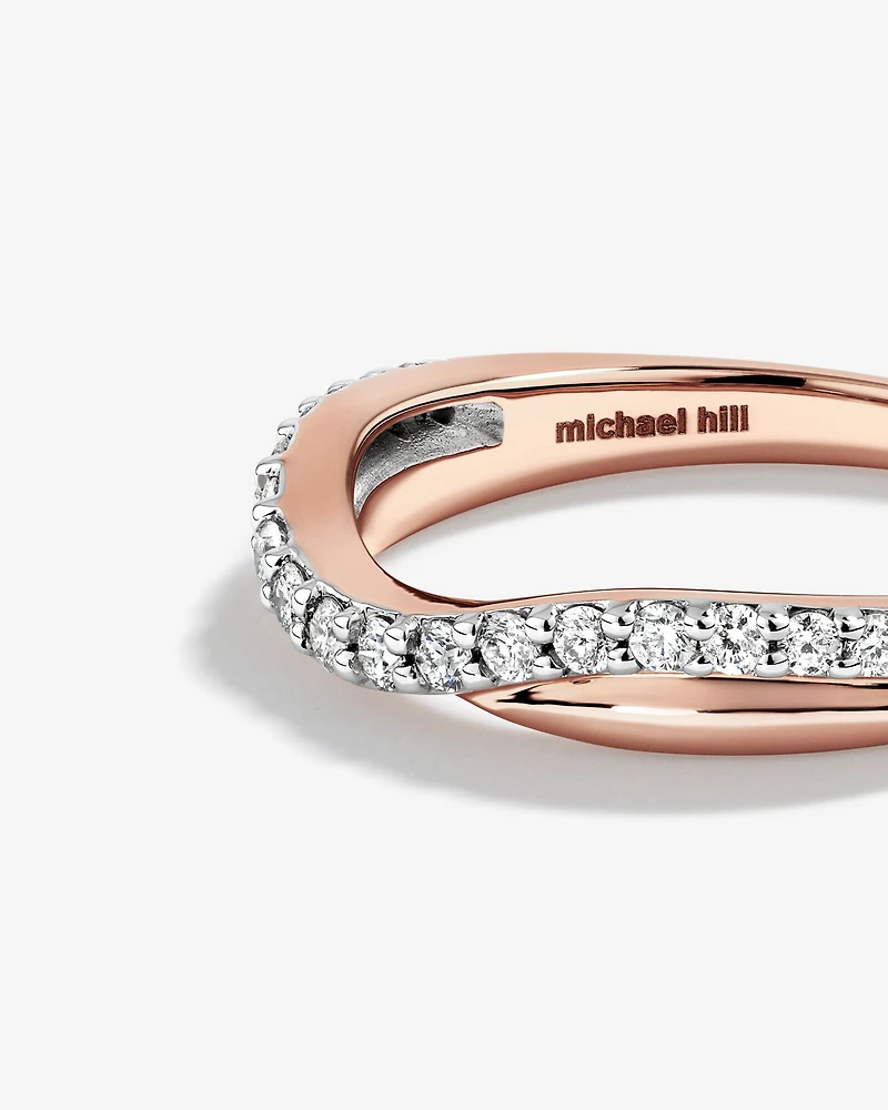 Bague de mariage avec 0,25 carat TW de diamants en or rose 14kt