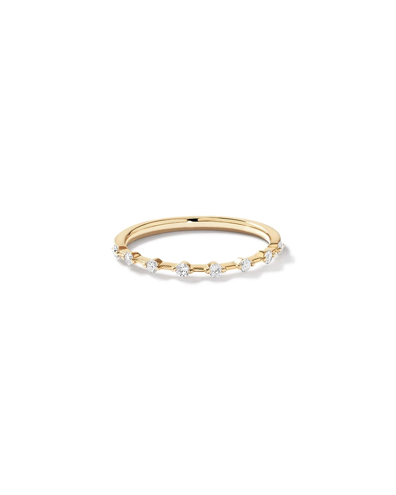 Alliance en or jaune 14 carats avec diamant de 0,15 carat