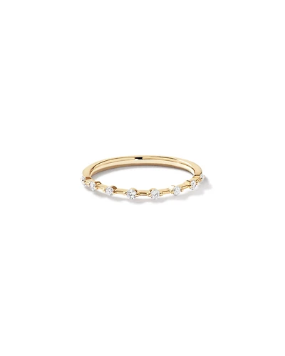 Alliance en or jaune 14 carats avec diamant de 0,15 carat