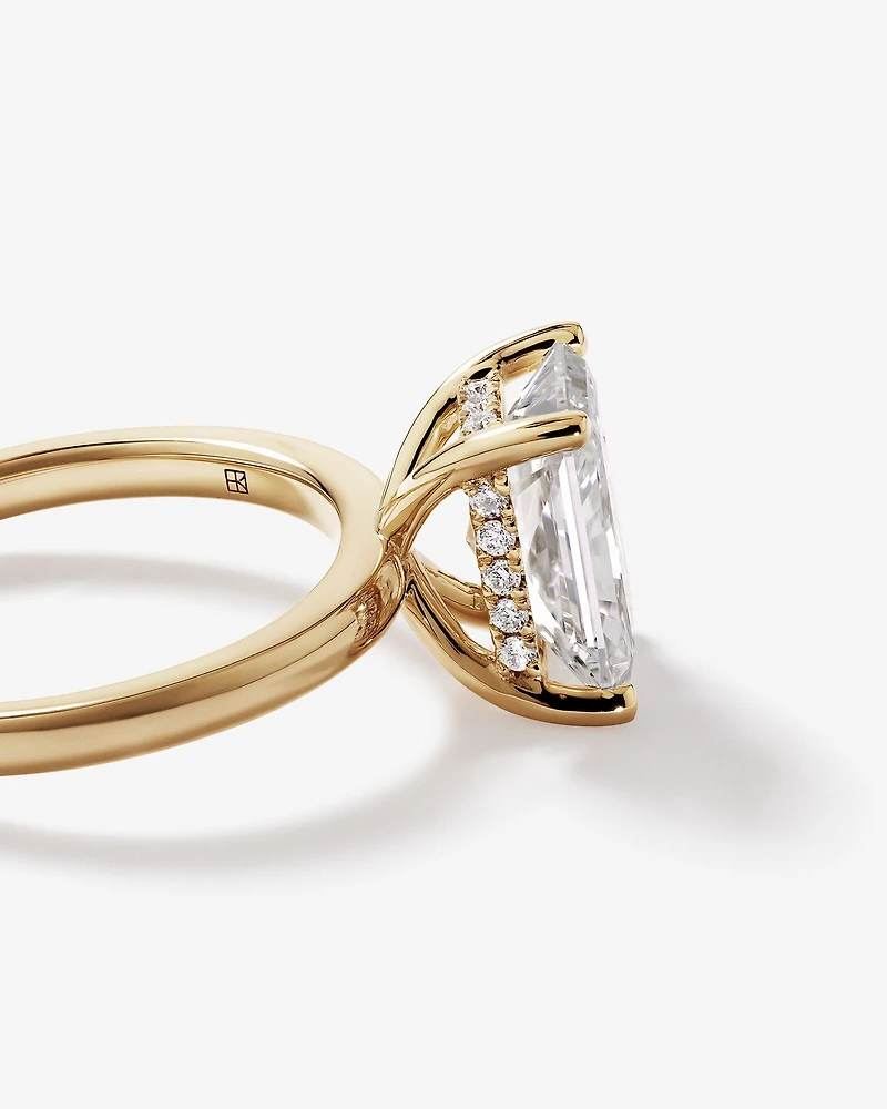 3.10 Carat TW Radiant Cut Laboratory-Grown Diamond Solitaire Ring in 18kt Yellow Gold