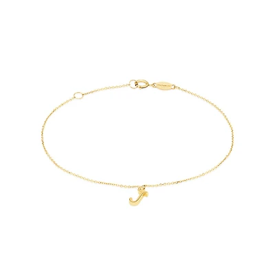Collier à pendentif initiale J en or jaune 10 K
