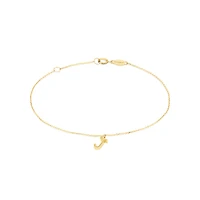 Collier à pendentif initiale J en or jaune 10 K