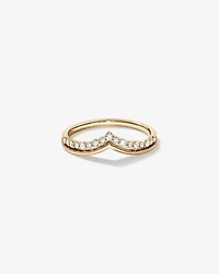 Alliance en or jaune 14 carats avec diamants de 0,18 carat et chevrons