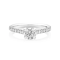 Bague de fiançailles en or blanc 14 K avec diamants totalisant 1,25 ct