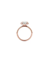 2.34 Carat TW Oval Cut Laboratory-Grown Diamond Halo Engagement Ring in 14kt Rose Gold