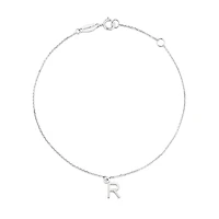 19cm (7.5") R Initial Bracelet in Sterling Silver