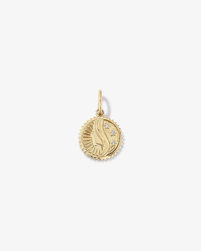 Diamond Accent Virgo Zodiac Pendant in 10kt Yellow Gold