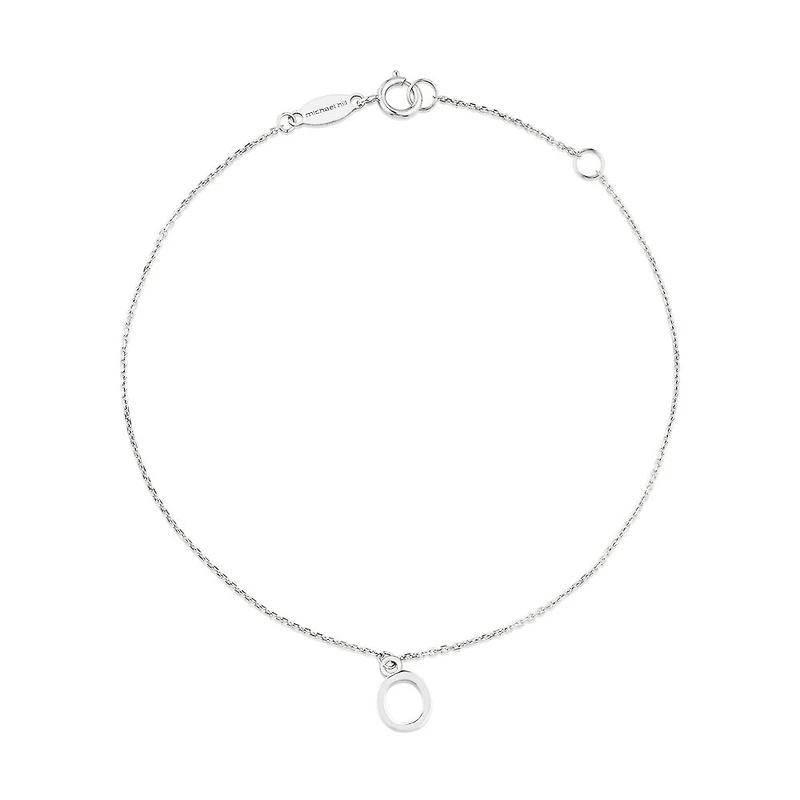 19cm (7.5") O Initial Bracelet in Sterling Silver