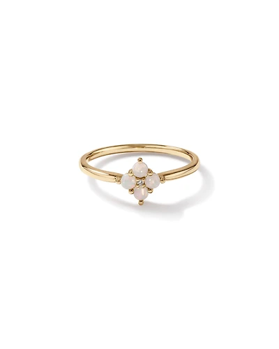 Australian Opal & Diamond Accent Ring in 10kt Yellow Gold
