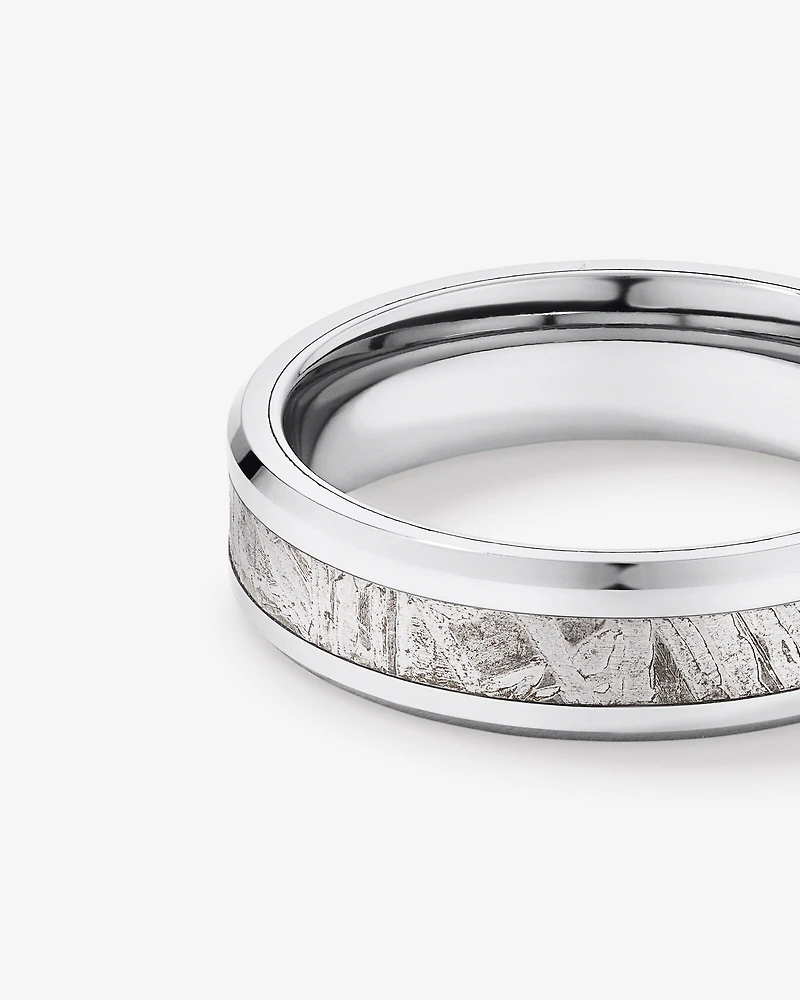 6mm Tungsten and Meteorite Wedding Band