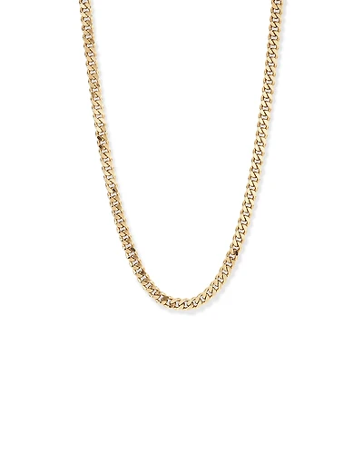 55cm (22") 9mm Width Semi Solid Diamond Cut Curb Chain in 10kt Yellow Gold