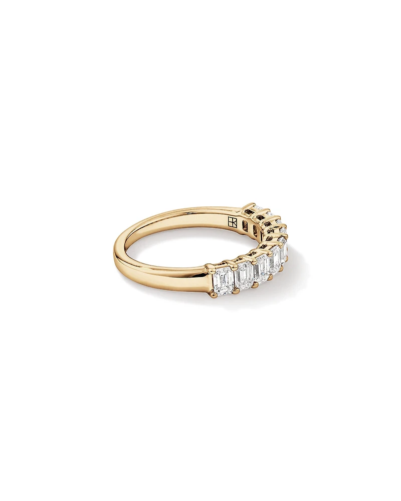 1.17 Carat TW Emerald Cut Laboratory-Grown Diamond Wedding Band in 14kt Yellow Gold