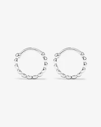 12mm Beaded Huggie Earrings in Sterling Silver