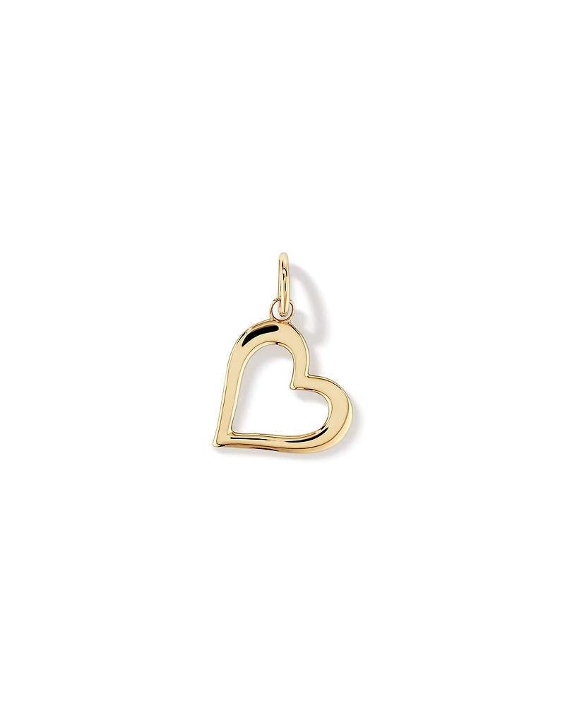 Pendentif cœur d'amour ouvert en or jaune 10 carats