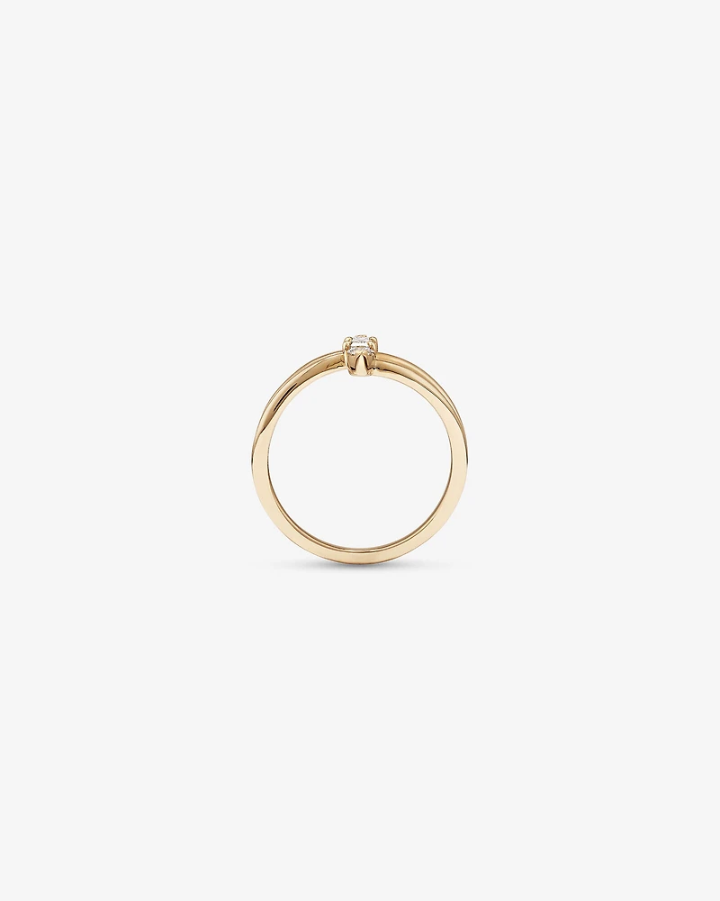 Bague empilée en diamant de laboratoire à 3 pierres TW taille fantaisie de 0,36 carat en or jaune 10 carats