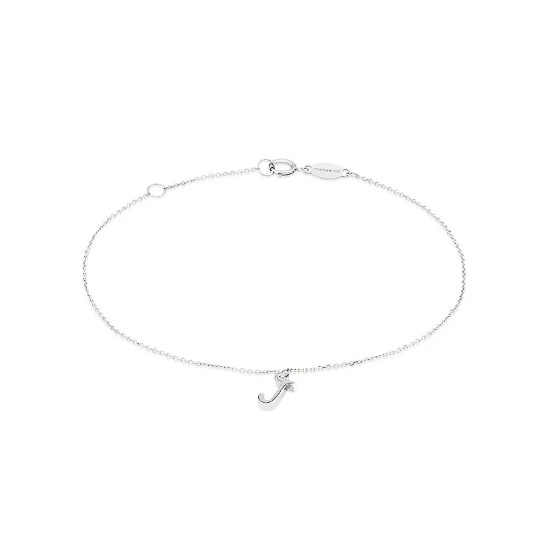 Bracelet à initiale « J » en argent